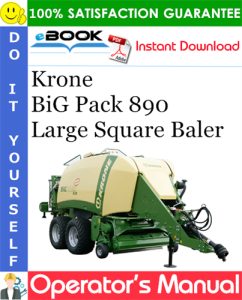 Krone BiG Pack 890 Large Square Baler Operator's Manual