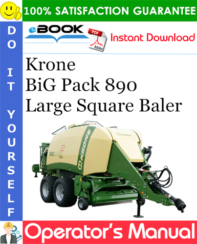 Krone BiG Pack 890 Large Square Baler Operator's Manual