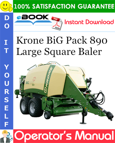 Krone BiG Pack 890 Large Square Baler Operator's Manual