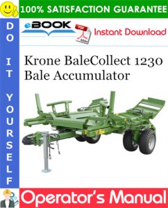 Krone BaleCollect 1230 Bale Accumulator Operator's Manual