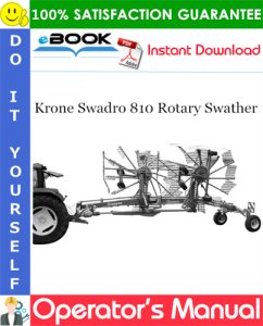 Krone Swadro 810 Rotary Swather Operator's Manual