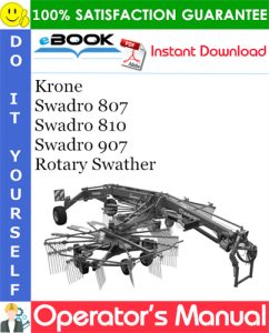 Krone Swadro 807, Swadro 810, Swadro 907 Rotary Swather