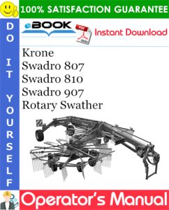 Krone Swadro 807, Swadro 810, Swadro 907 Rotary Swather