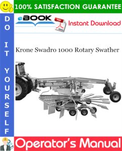 Krone Swadro 1000 Rotary Swather Operator's Manual