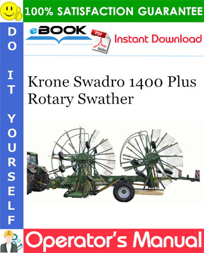 Krone Swadro 1400 Plus Rotary Swather Operator's Manual