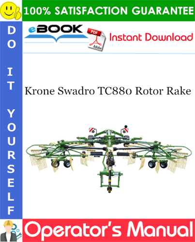Krone Swadro TC880 Rotor Rake Operator's Manual