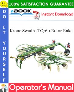 Krone Swadro TC760 Rotor Rake Operator's Manual