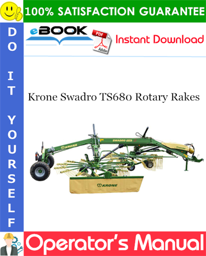 Krone Swadro TS680 Rotary Rakes Operator's Manual