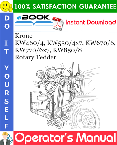 Krone KW460/4, KW550/4x7, KW670/6, KW770/6x7, KW850/8 Rotary Tedder