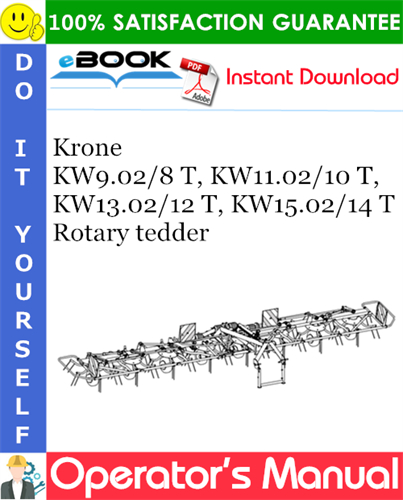 Krone KW9.02/8 T, KW11.02/10 T, KW13.02/12 T, KW15.02/14 T Rotary tedder