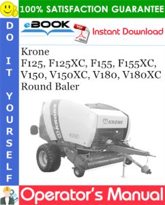 Krone F125, F125XC, F155, F155XC, V150, V150XC, V180, V180XC Round Baler