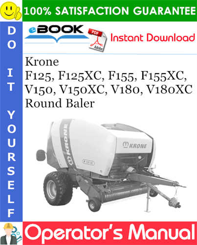 Krone F125, F125XC, F155, F155XC, V150, V150XC, V180, V180XC Round Baler