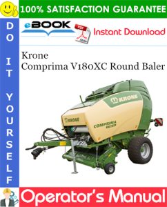 Krone Comprima V180XC Round Baler Operator's Manual
