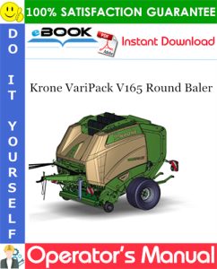 Krone VariPack V165 Round Baler Operator's Manual