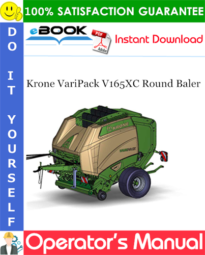 Krone VariPack V165XC Round Baler Operator's Manual