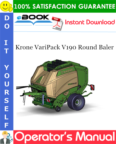 Krone VariPack V190 Round Baler Operator's Manual