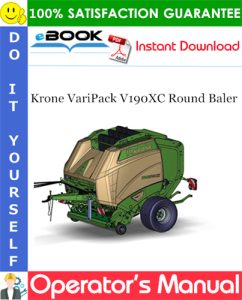 Krone VariPack V190XC Round Baler Operator's Manual