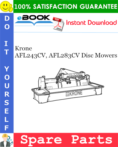 Krone AFL243CV, AFL283CV Disc Mowers Spare Parts Catalog