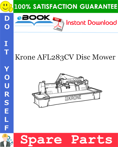 Krone AFL283CV Disc Mower Spare Parts Catalog Manual