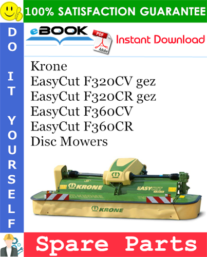 Krone EasyCut F320CV gez, EasyCut F320CR gez, EasyCut F360CV, EasyCut F360CR Disc Mowers