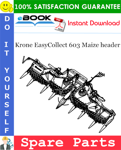 Krone EasyCollect 603 Maize header Spare Parts Catalog