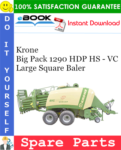 Krone Big Pack 1290 HDP HS - VC Large Square Baler Spare Parts Catalog
