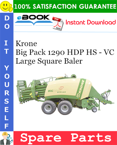 Krone Big Pack 1290 HDP HS - VC Large Square Baler Spare Parts Catalog