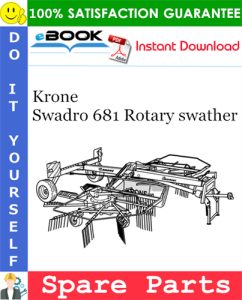 Krone Swadro 681 Rotary swather Spare Parts Catalog