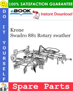 Krone Swadro 881 Rotary swather Spare Parts Catalog
