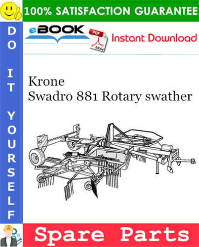 Krone Swadro 881 Rotary swather Spare Parts Catalog