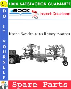 Krone Swadro 1010 Rotary swather Spare Parts Catalog