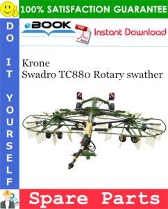 Krone Swadro TC880 Rotary swather Spare Parts Catalog