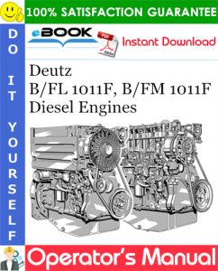 Deutz B/FL 1011F, B/FM 1011F Diesel Engines Operator's Manual