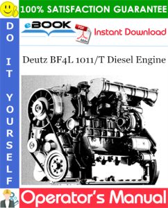 Deutz BF4L 1011/T Diesel Engine Operator's Manual