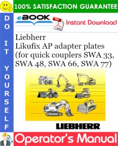 Liebherr Likufix AP adapter plates (for quick couplers SWA 33, SWA 48, SWA 66, SWA 77)