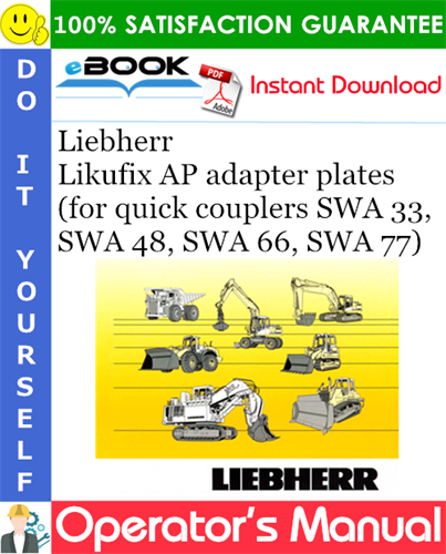 Liebherr Likufix AP adapter plates (for quick couplers SWA 33, SWA 48, SWA 66, SWA 77)