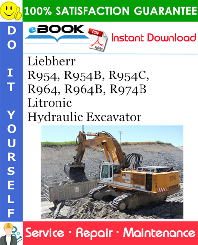 Liebherr R954, R954B, R954C, R964, R964B, R974B Litronic Hydraulic Excavator