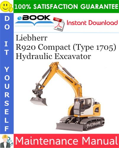 Liebherr R920 Compact (Type 1705) Hydraulic Excavator Maintenance Manual
