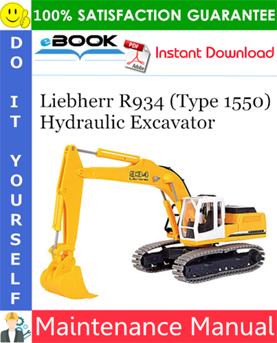 Liebherr R934 (Type 1550) Hydraulic Excavator Maintenance Manual