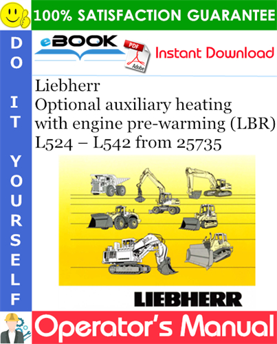 Liebherr Optional auxiliary heating with engine pre-warming (LBR) Operator's Manual